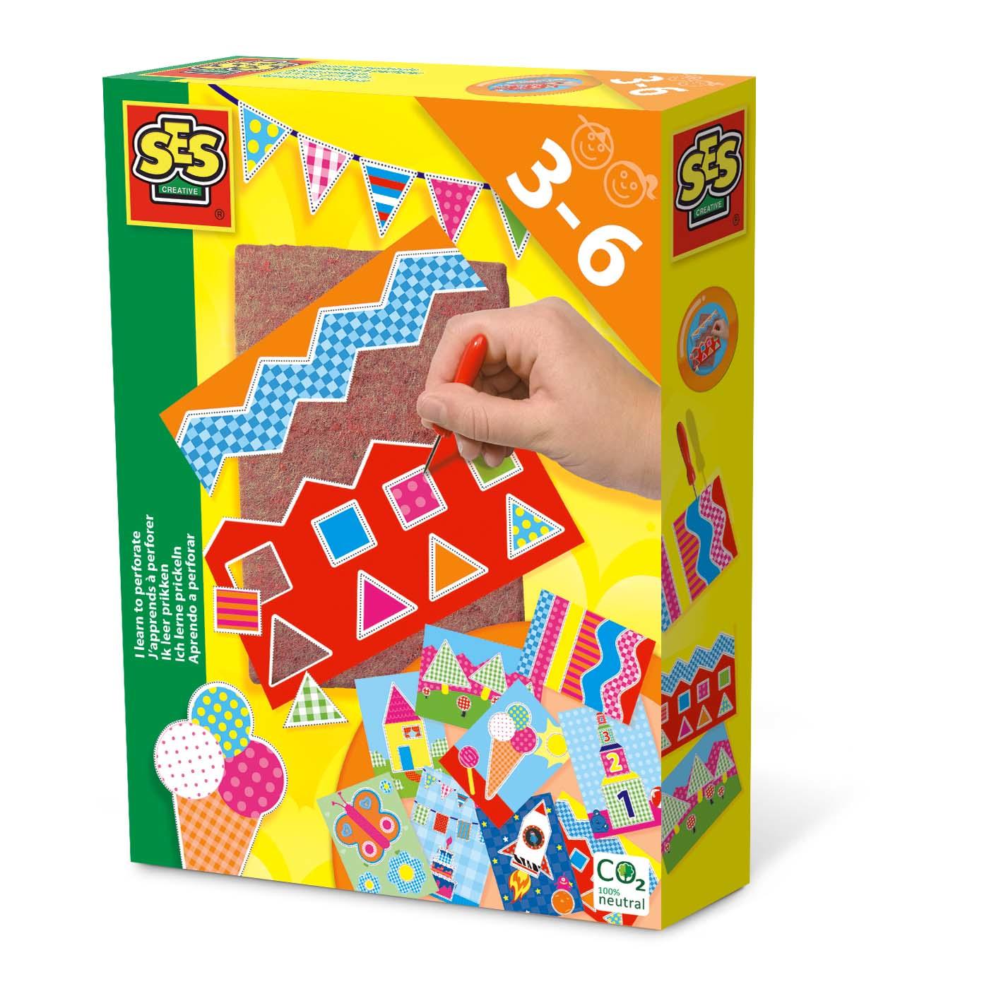 SES Creative Imparo a perforare (SES CREATIVE Children's I Learn to Perforate Set Unisex 3 to 6 Years Multi-colour 14836)