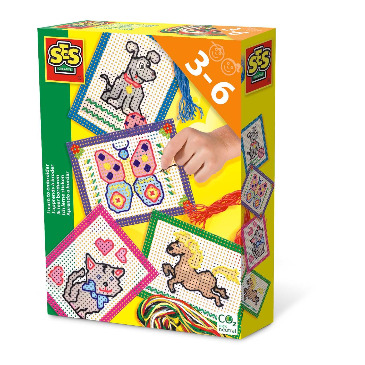 SES Creative Imparo a ricamare (SES CREATIVE Children's I Learn to Embroider Set Unisex 3 to 6 Years Multi-colour 14838)