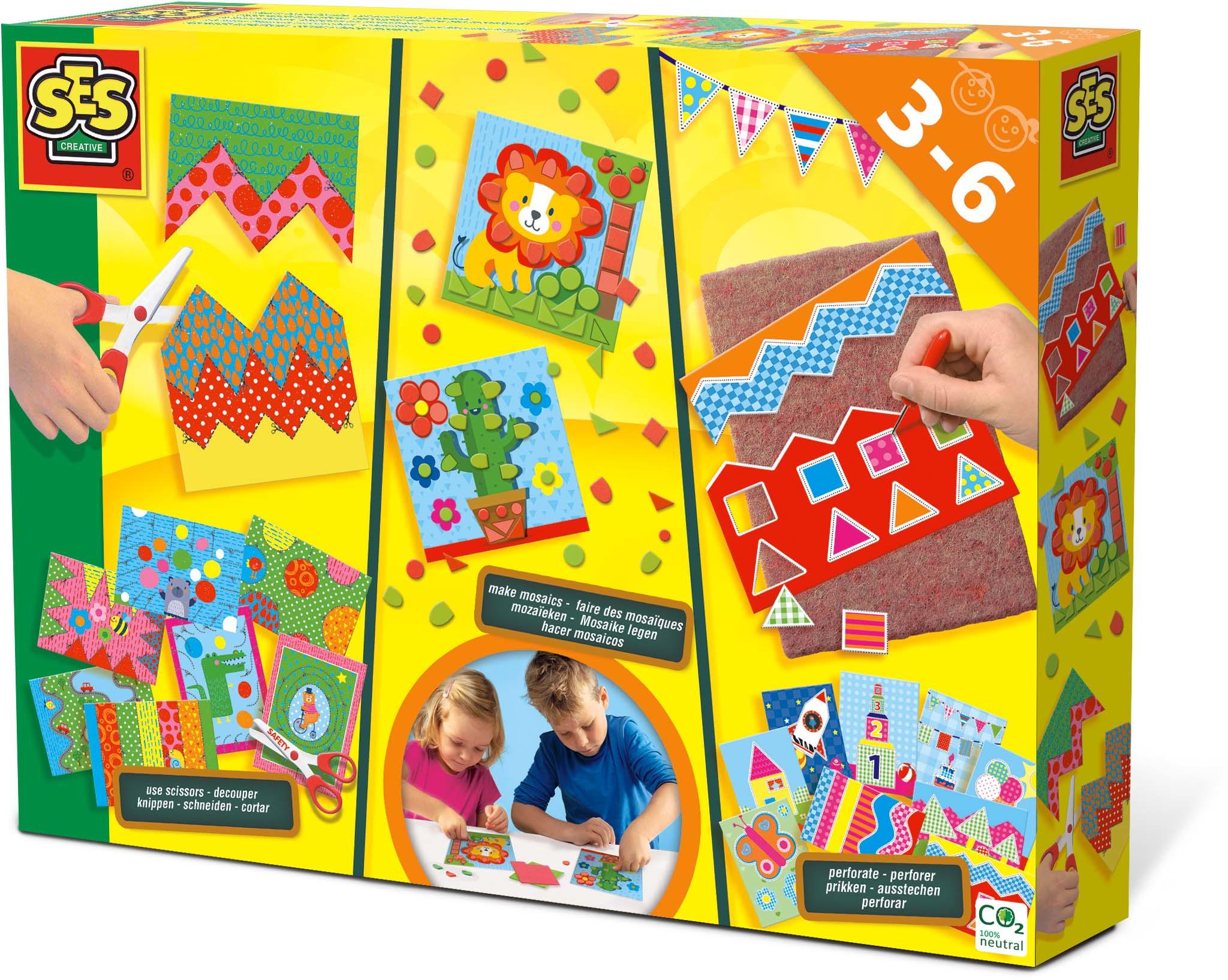 SES Creative Imparo a realizzare tagli mosaici e fori (SES CREATIVE Children's I Learn to Cut Make Mosaics and Perforate Set 3