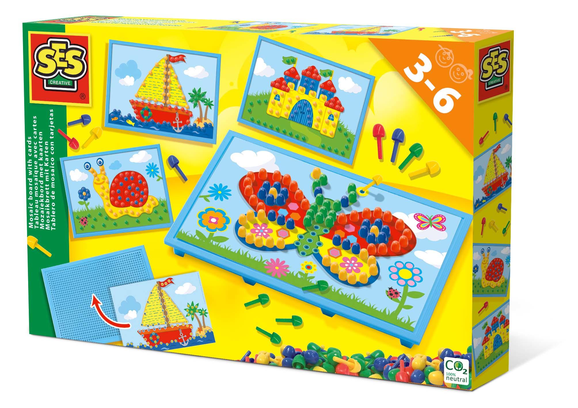 SES CREATIVE Mosaic Board with Cards 3 to 6 Years 14898