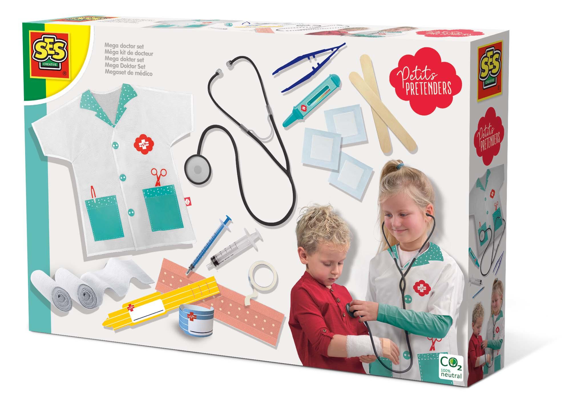 SES Creative Petits Pretenders Mega set dottore (SES CREATIVE Petits Pretenders Children's Mega Doctor Set Unisex Three Years a