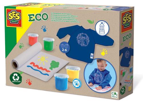 SES CREATIVE Eco Fingerpaint Set with Children's Apron 2 Years and Above 24924
