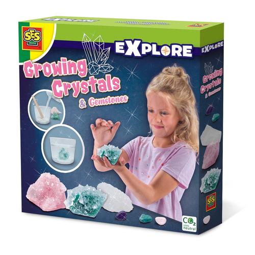 SES Creative Explore Crea cristalli e gemme (SES CREATIVE Children's Explore Growing Crystals and Gemstones Unisex Eight Years