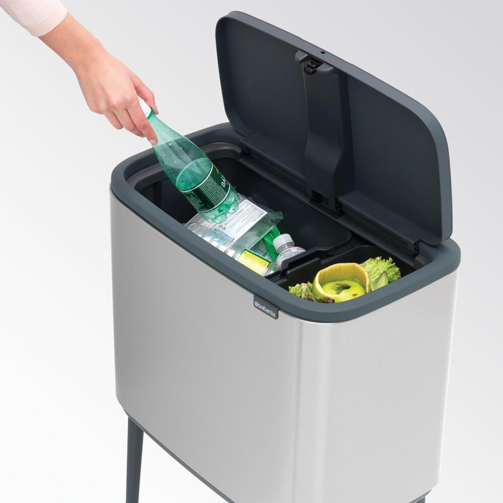 Brabantia 316227 BO Touch Bin 11 Plus Pattumiera da 23 L, acciaio inossidabile, acciaio opaco fi