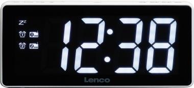 Radiosveglia Lenco CR-30WH con display LED da 7,6 cm (3"), bianco