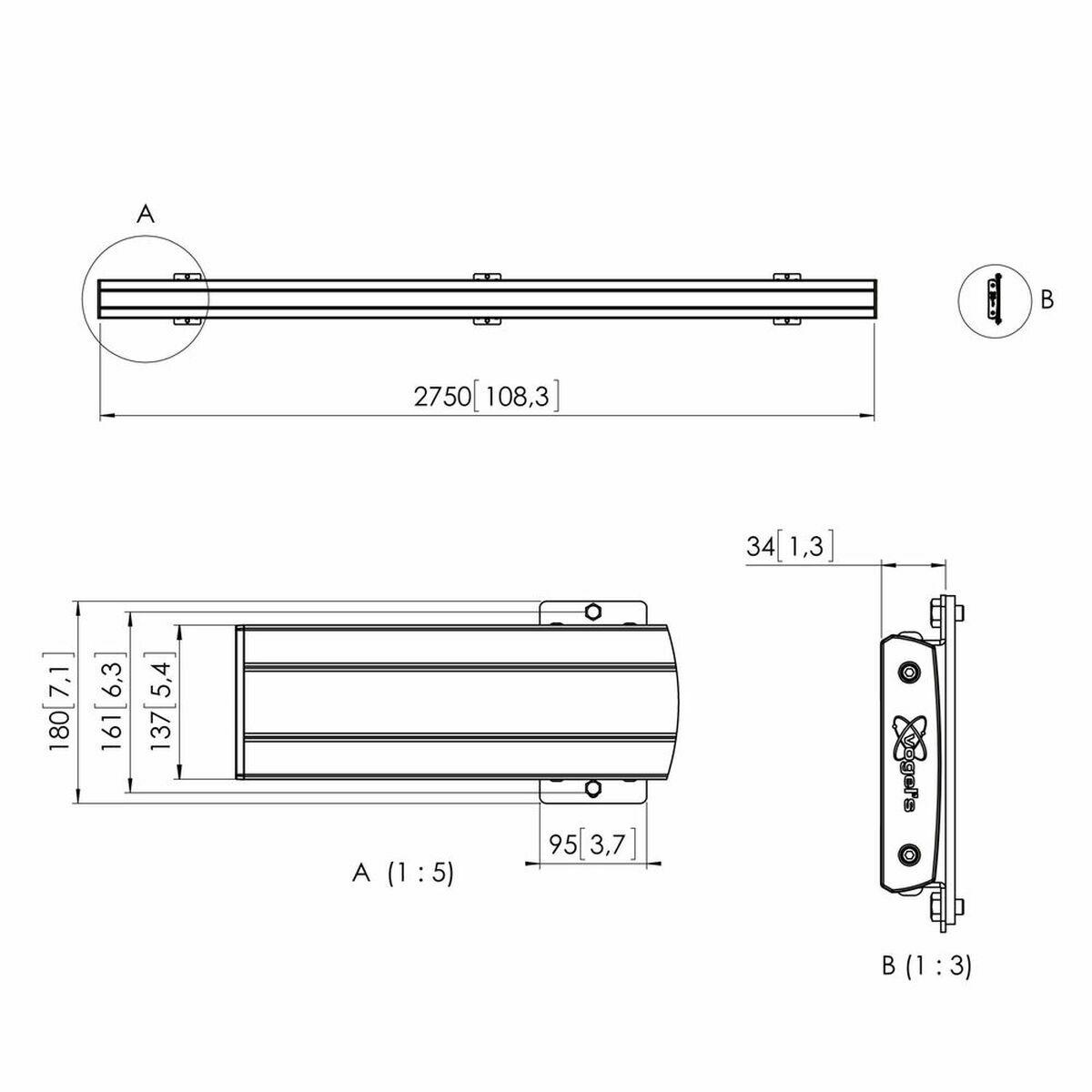 Barra adattatore display Vogels PFB 3427 nera