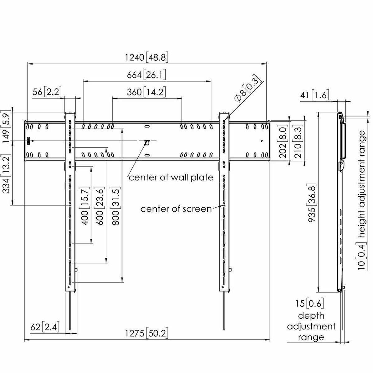 PFW 6900 DISPLAY WALLMOUNT - 80-120IN 1200X800 160KG BLACK