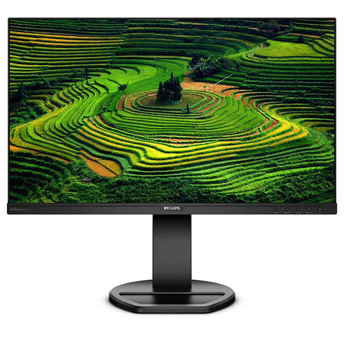 MONITOR PHILIPS LED 23.8"Wide 241B8QJEB/00 IPS 1920x1080 250cd/mq 10001 (50.000.0001) 2x2W MM PIVOT VGA DVI HDMI DP