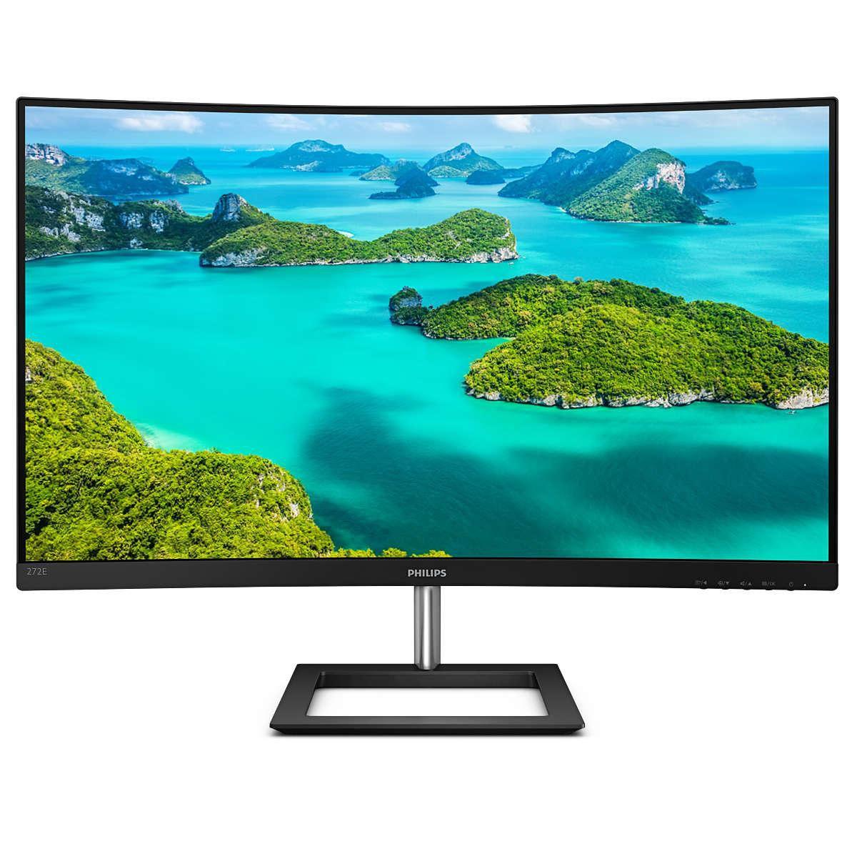 MONITOR PHILIPS LED 27"Wide CURVED 272E1CA/00 VA 1920x1080 4ms 250cd/mq30001(Mega Infinity DCR)2x3W MM VGA HDMI DP GAMING 75 Hz