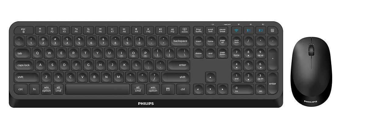 PACK 2EN1 (CLAVIER/SOURIS) SANS FIL PHILIPS DUO 4000-19 (NOIR)