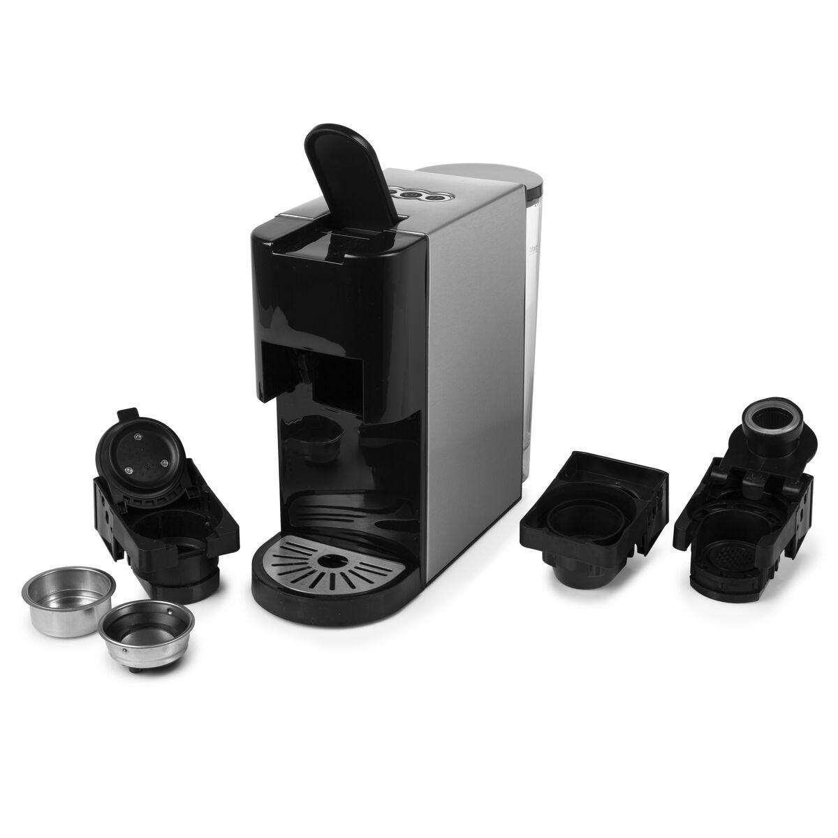 PRINCESS MACCHINA DA CAFFE CAPSULE/CIALDE/MACINATO 4in1 NERO/SILVER