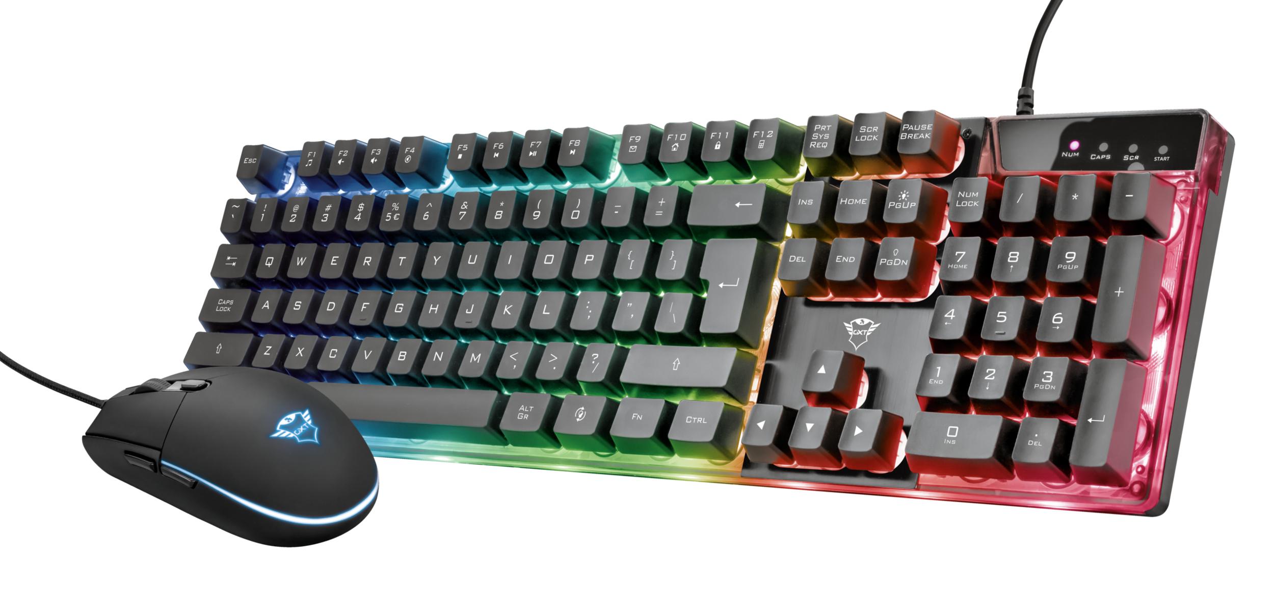 Trust GXT 838 Azor tastiera Mouse incluso USB Nero