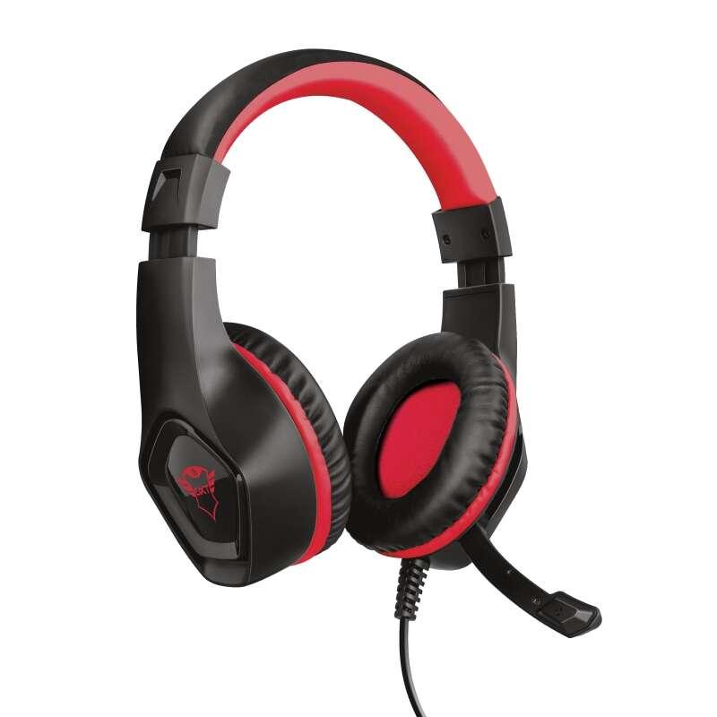 Trust GXT 404R Rana Auricolare Cablato A Padiglione Giocare Nero Rosso