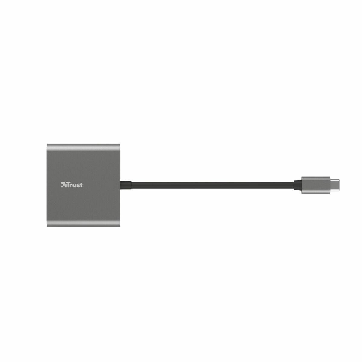 Trust Dalyx USB 3.2 Gen 1 [3.1 Gen 1] Type-C Alluminio, Nero (DALYX 3-IN-1 USB-C ADAPTER)