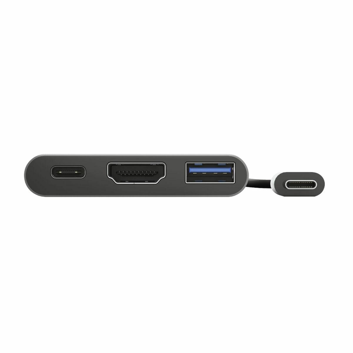 Trust Dalyx USB 3.2 Gen 1 [3.1 Gen 1] Type-C Alluminio, Nero (DALYX 3-IN-1 USB-C ADAPTER)