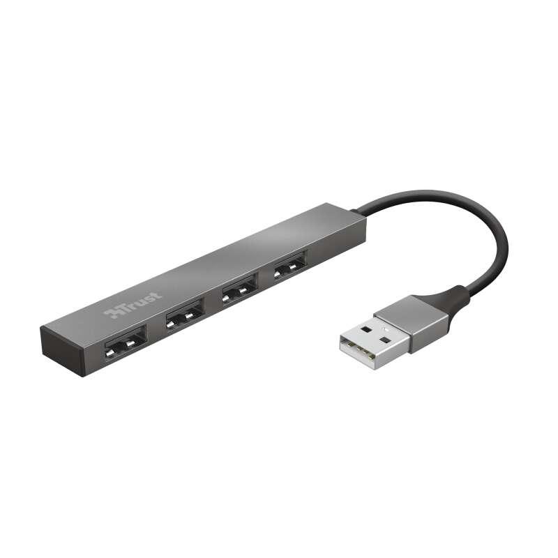 Trust Halyx USB 2.0 480 Mbit/s Alluminio (HALYX 4-PORT MINI USB HUB - )