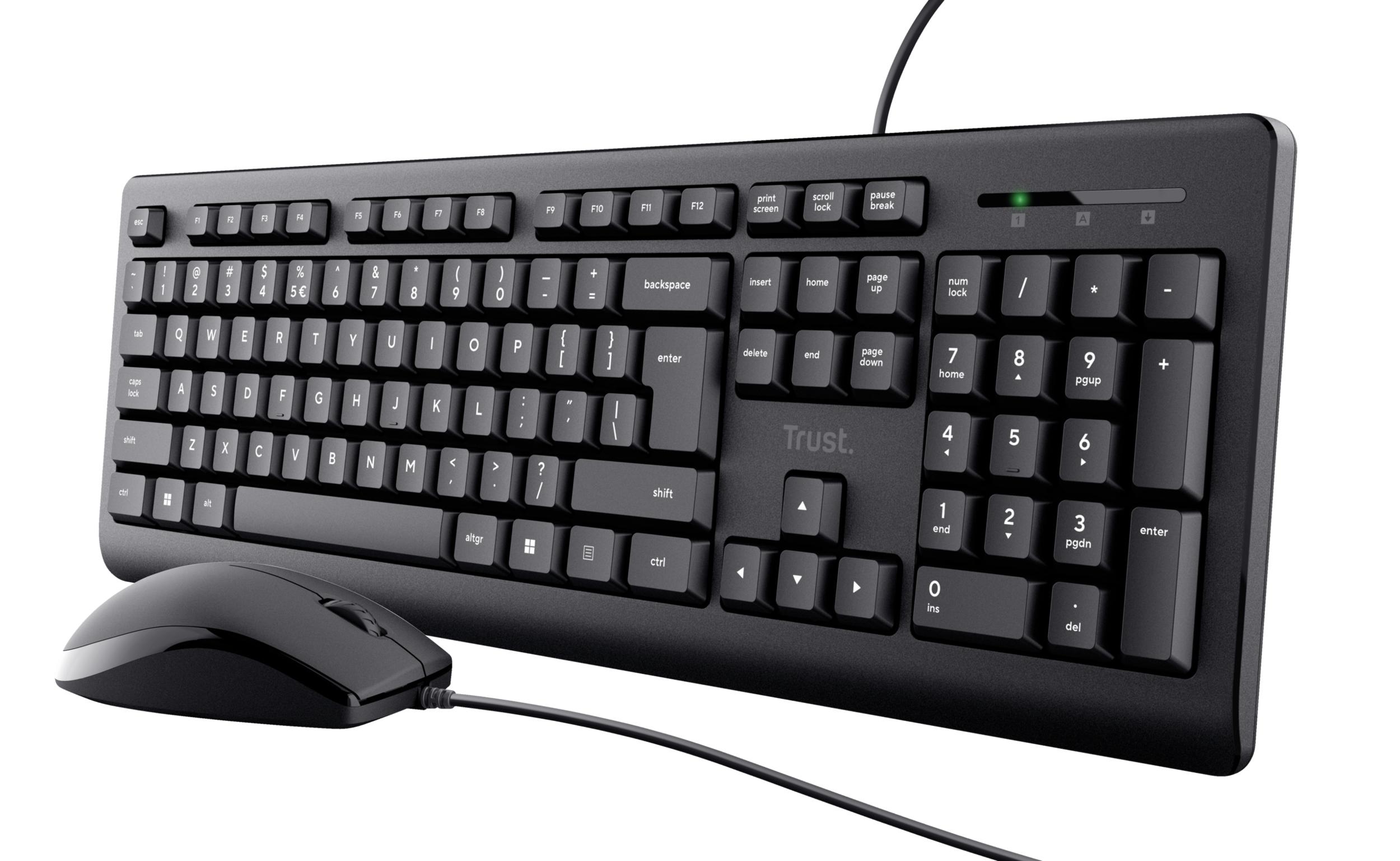 Trust Primo tastiera Mouse incluso USB QWERTY Inglese US Nero