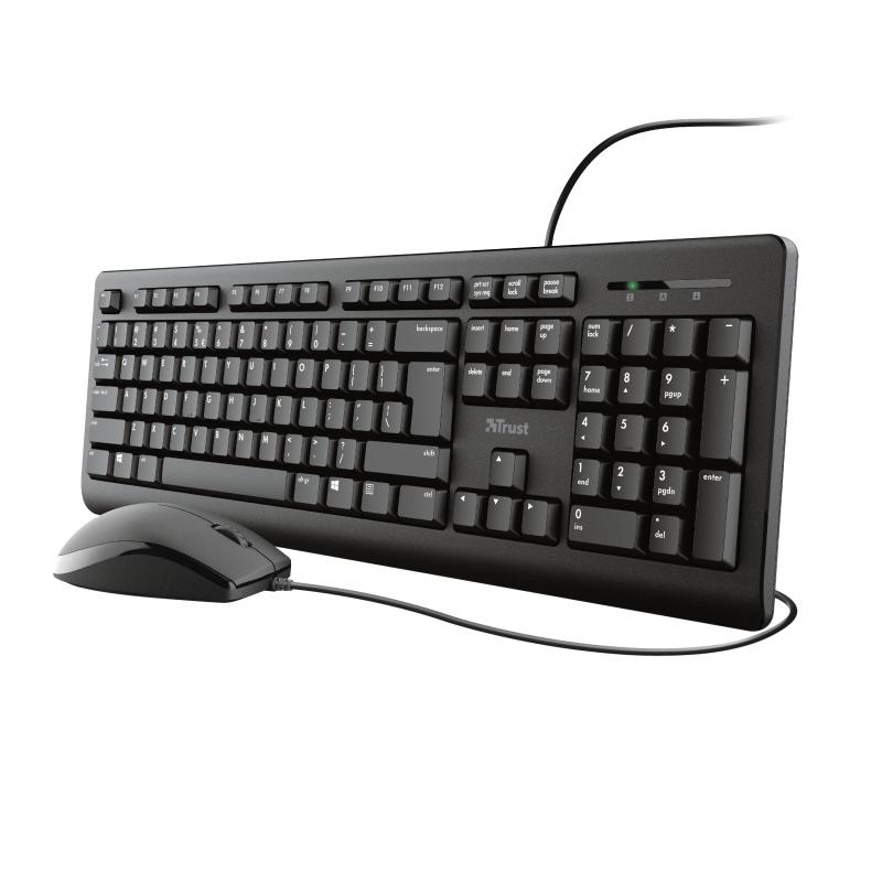 Trust TKM-250 tastiera Mouse incluso USB QWERTY Inglese UK Nero (TKM-250 Keyboard And Mouse Set UK) - Versione UK