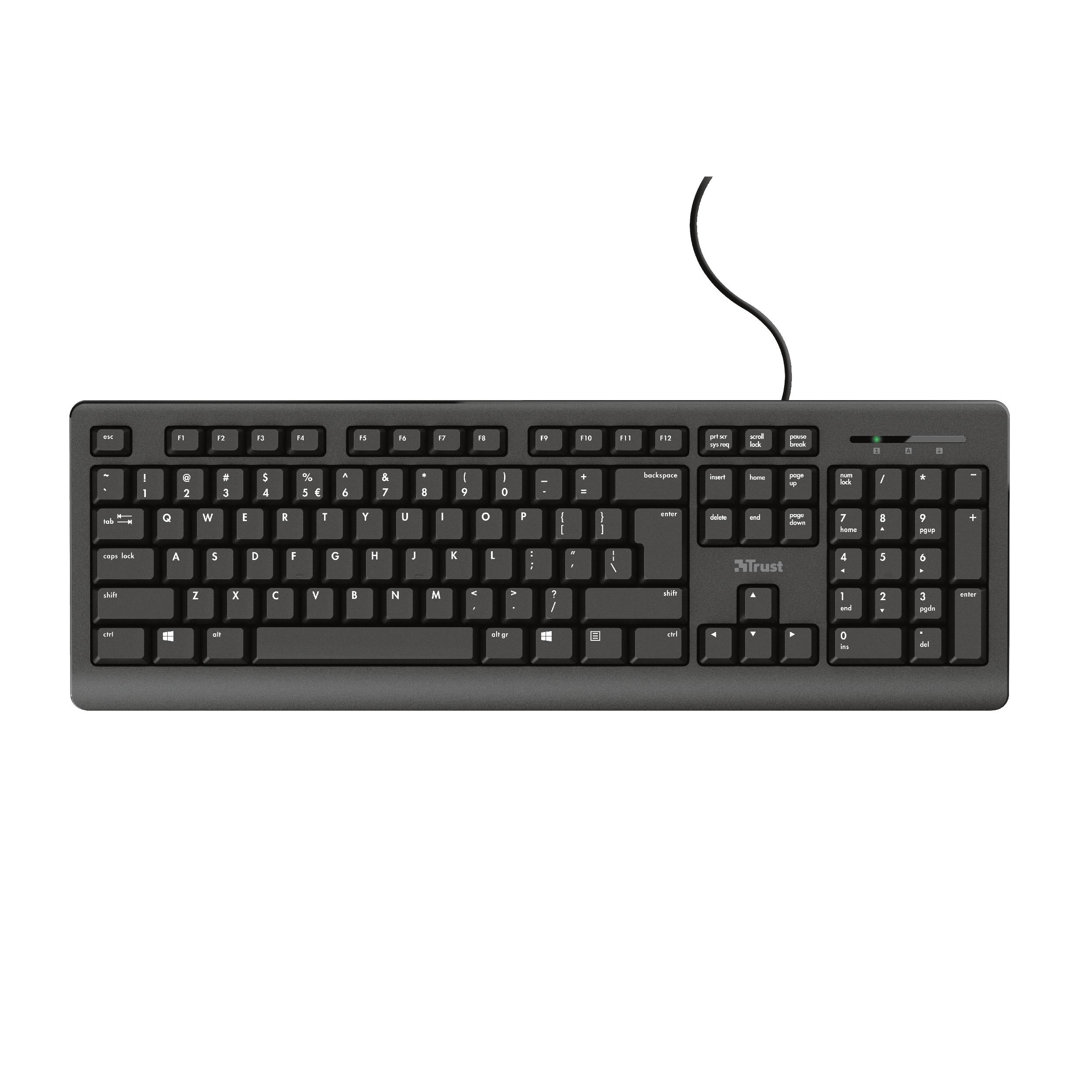 Trust TK-150 tastiera USB QWERTZ Tedesco Nero