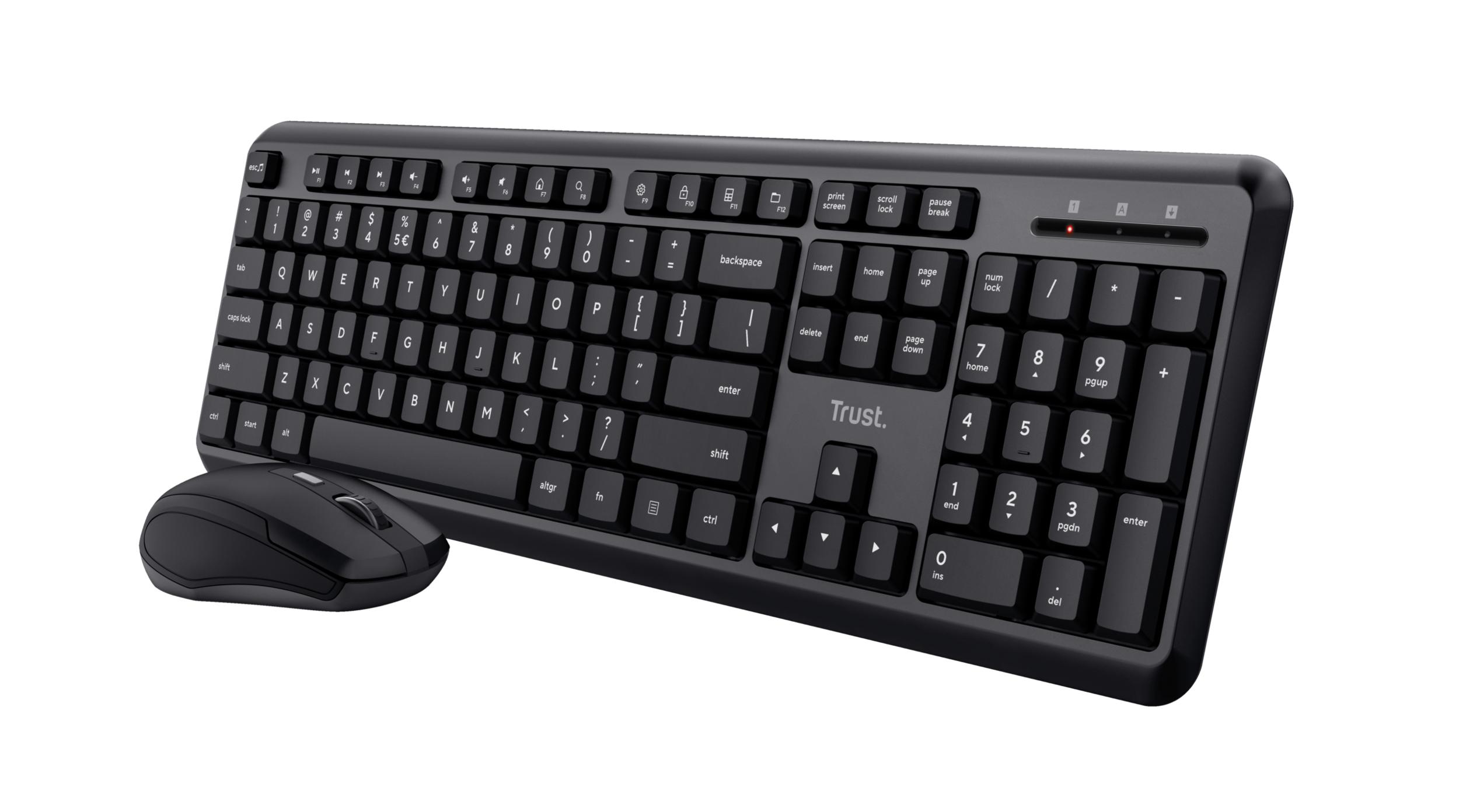 Trust TKM-350 tastiera Mouse incluso RF Wireless Nero