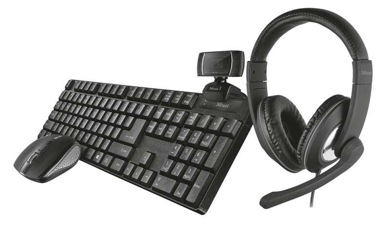 Trust Qoby tastiera Mouse incluso RF Wireless Nero
