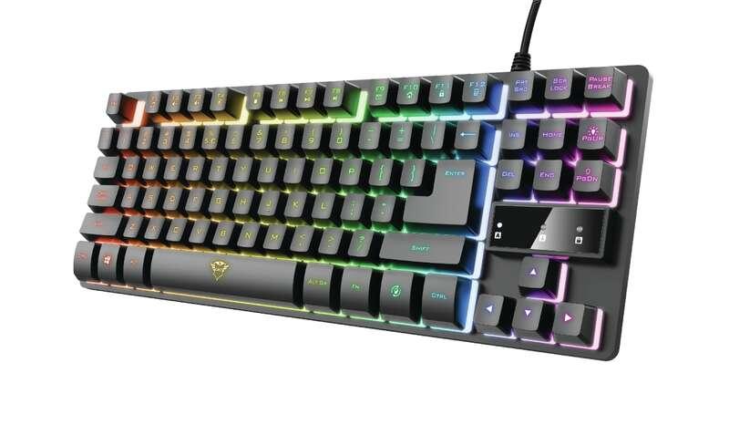 Trust GXT 833 Thado tastiera USB Spagnolo Nero Argento