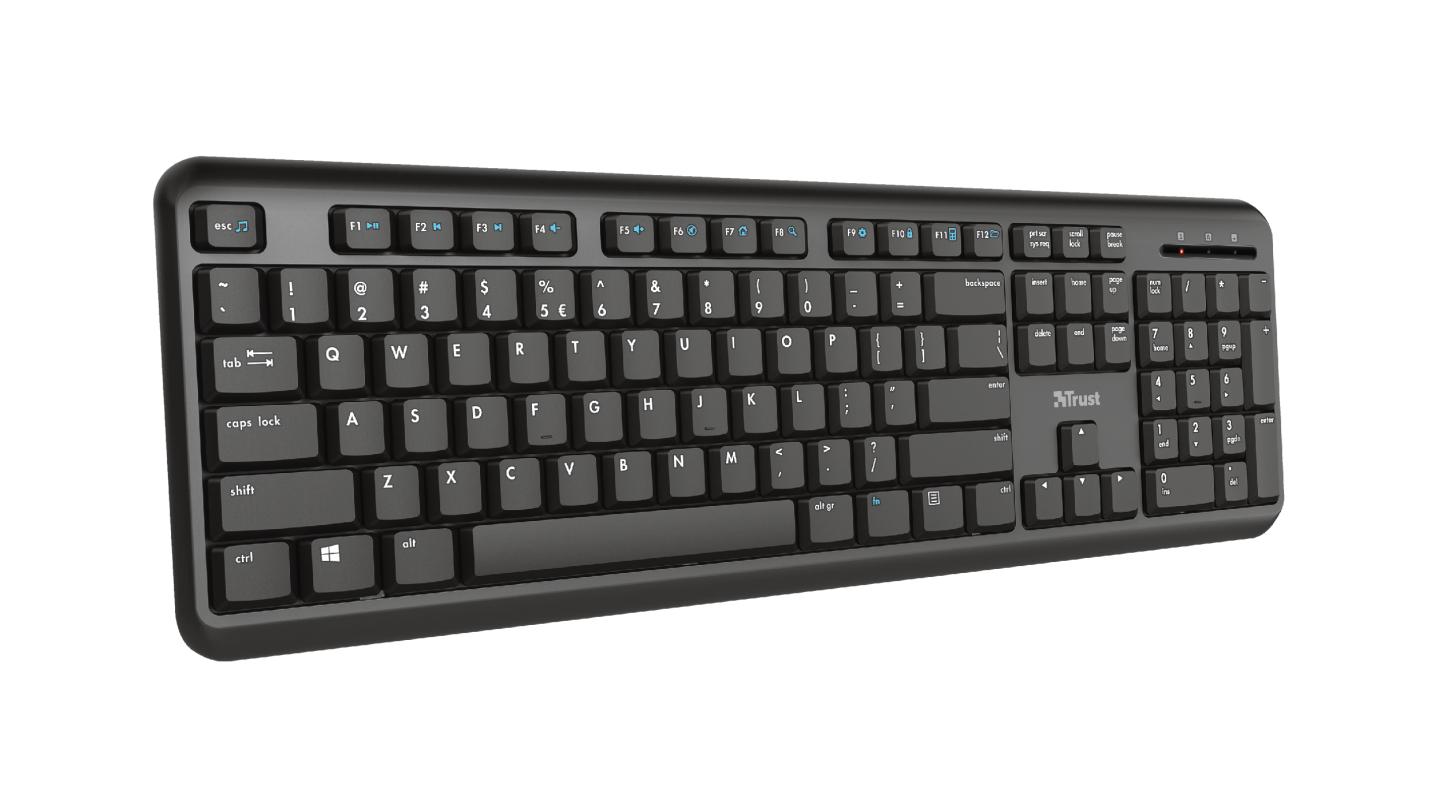 Trust TK-350 tastiera RF Wireless QWERTY Inglese UK Nero