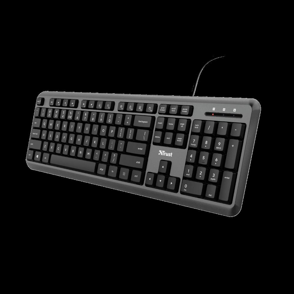 Trust ODY tastiera USB Tedesco Nero (ODY WIRED KEYBOARD - .) - Versione Tedesca