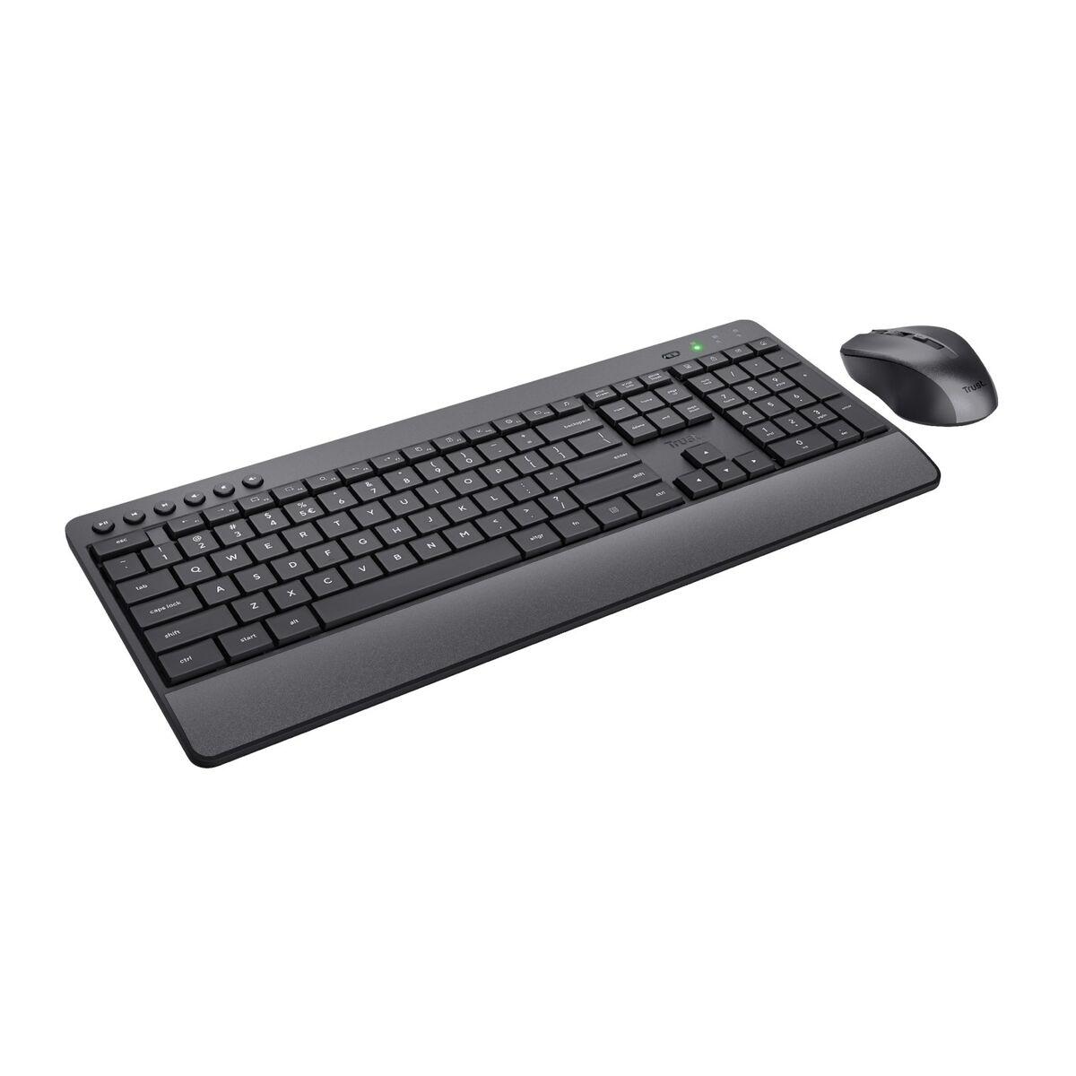 Tastiera e Mouse Trust Trezo Nero Monocromatica QWERTY Qwerty US