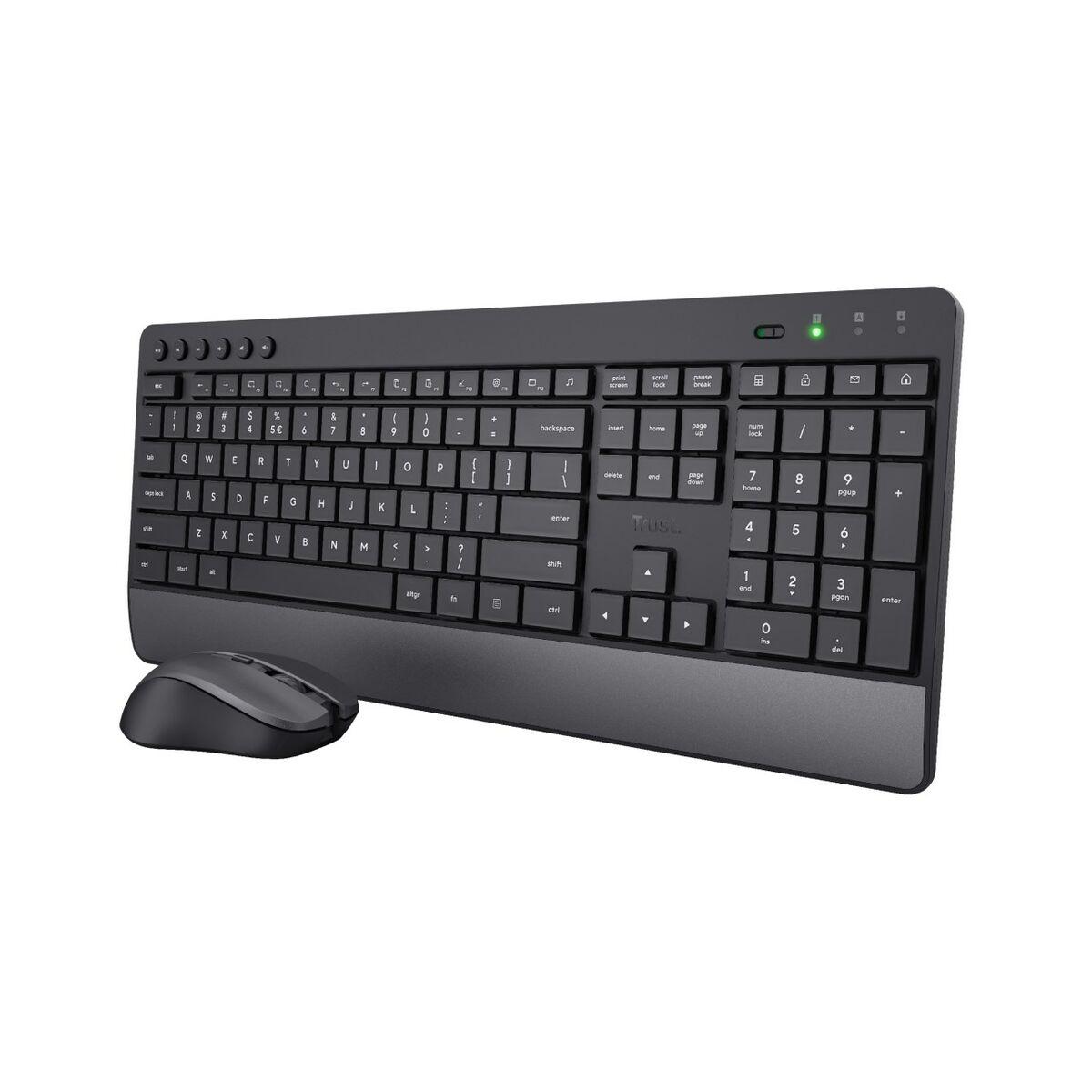 Tastiera e Mouse Trust Trezo Nero Monocromatica QWERTY Qwerty US