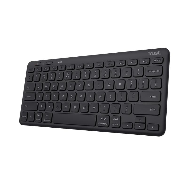 Trust Lyra tastiera USB RF Wireless Bluetooth Tedesco Nero (LYRA COMPACT WIRELESS KEYBOARD - DE) - Versione Tedesca