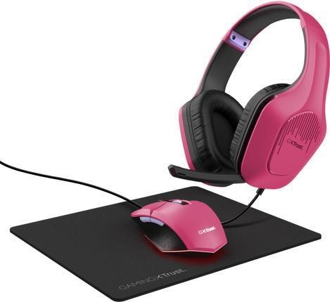 Trust GXT 790 Auricolare Cablato A Padiglione Giocare Nero Rosa (GXT790P TRIDOX 3-IN-1 BUNDLE PNK)