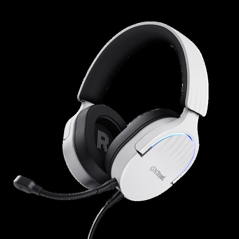 Trust GXT 490 FAYZO Auricolare Cablato A Padiglione Motocicletta USB tipo A Nero Bianco (GXT490W FAYZO 7.1 USB HEADSET - WHT)