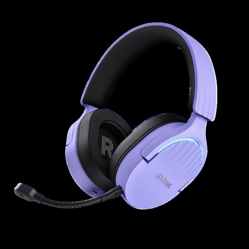 Trust GXT 491P FAYZO Auricolare Con cavo e senza cavo A Padiglione Giocare USB tipo A Bluetooth Nero Viola (GXT491P FAYZO WIREL