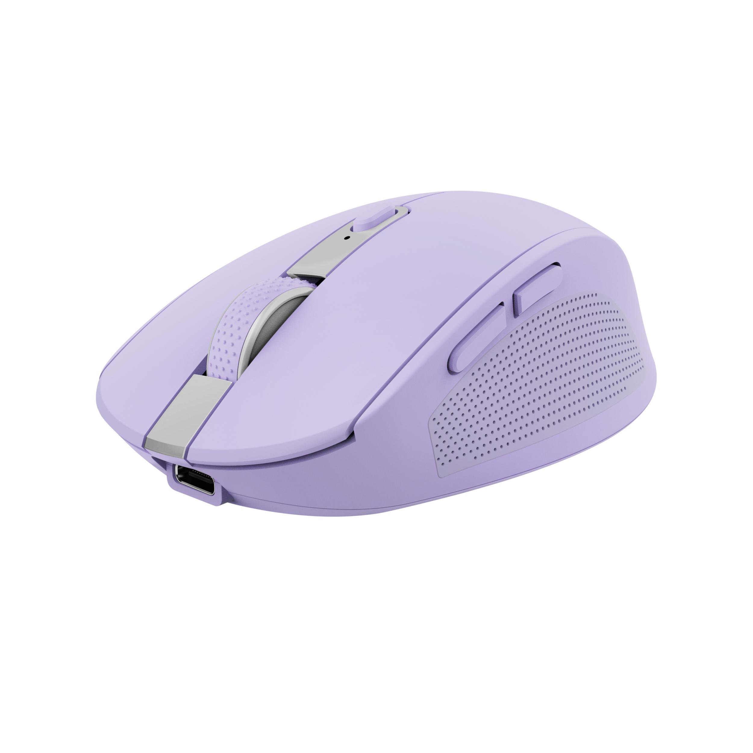 Trust Ozaa mouse Mano destra RF senza fili Bluetooth Ottico 3200 DPI (OZAA COMPACT WIRELESS - MOUSE PURPLE)