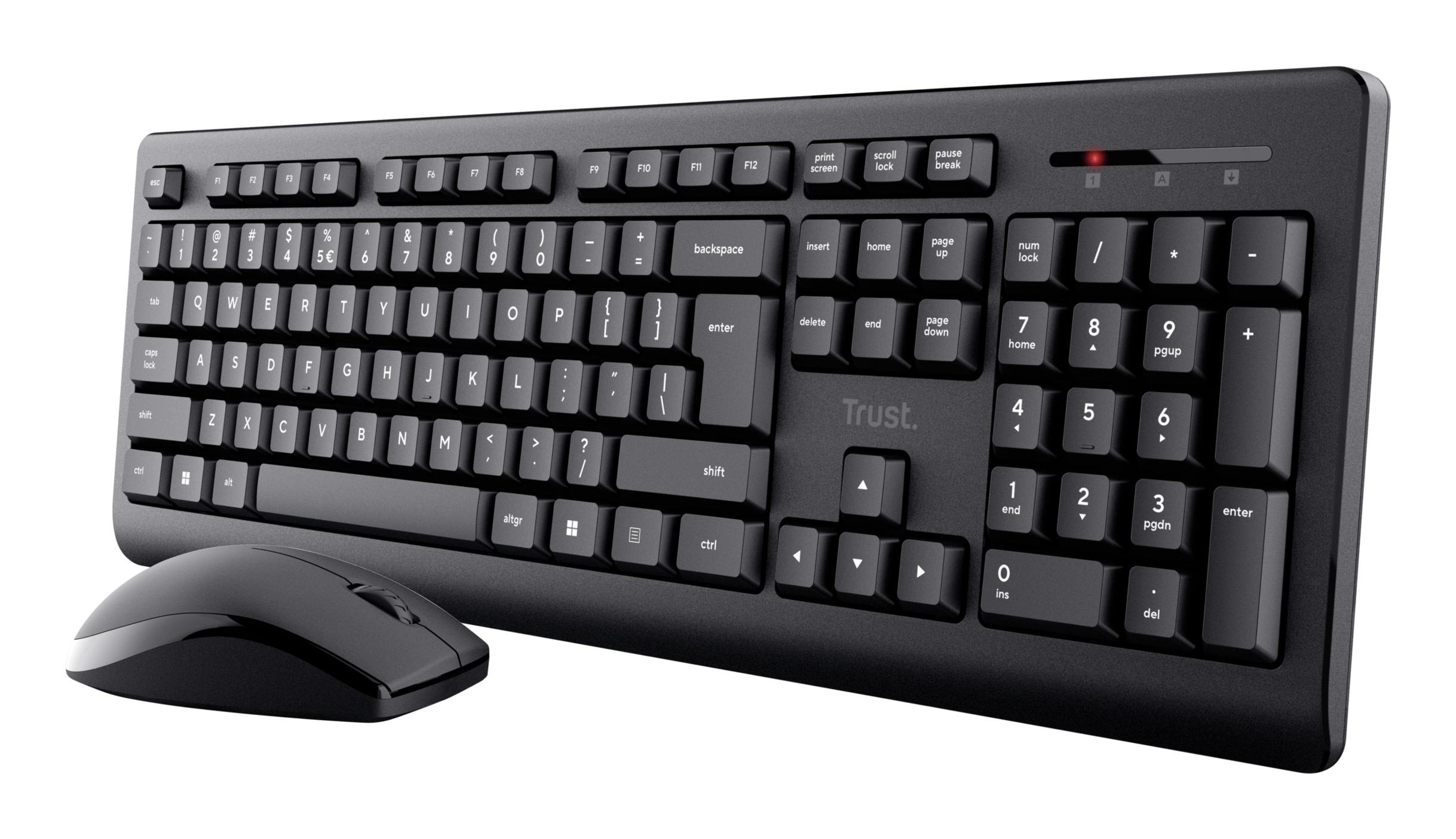 Trust Primo tastiera Mouse incluso Ufficio RF Wireless QWERTY Inglese UK Nero