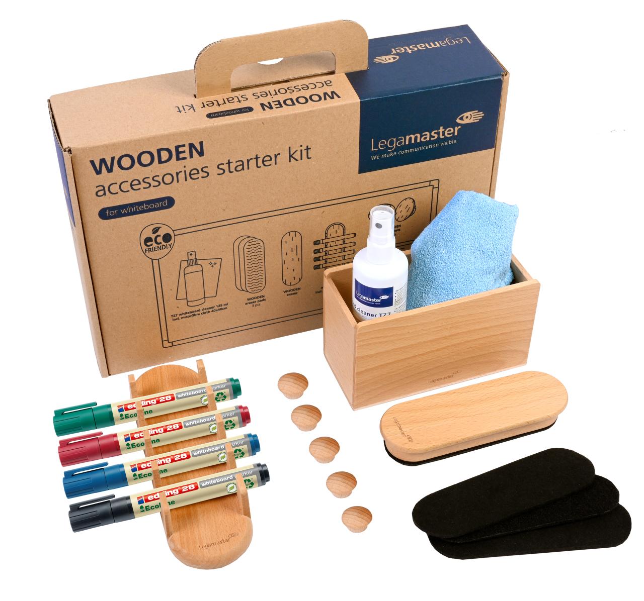Legamaster WOODEN Whiteboard Accessory Set 17-piece