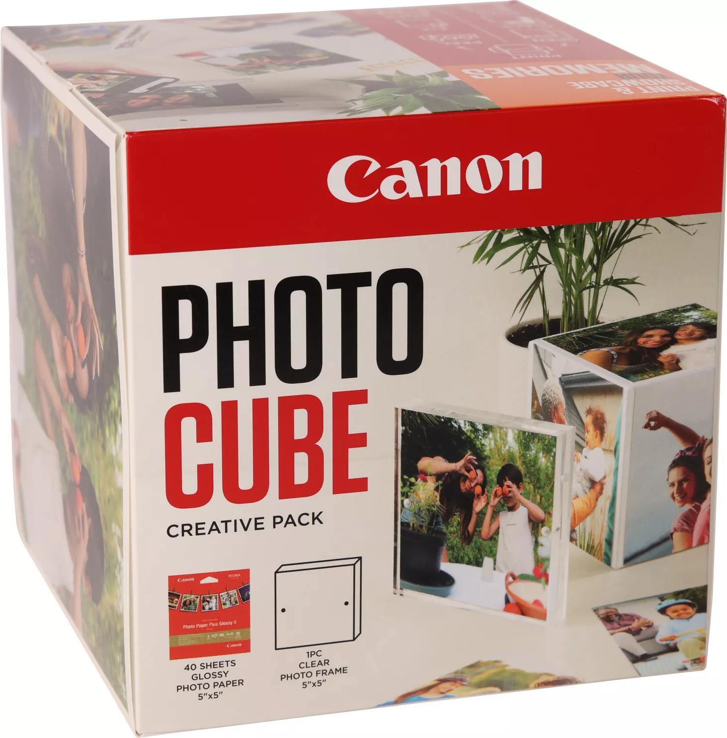 Canon 2311B077 carta fotografica Lucida (PP-201 5X5 PHOTO CUBE CREATIVE - PACK WHITE ORANGE 40SHEETS A)