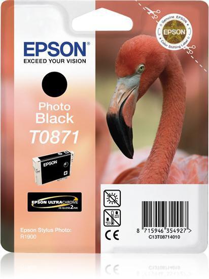 Materiale di consumo: Cartucce di inchiostro, Ultrachrome Hi-Gloss2, T0871, Fenicottero, Confezione singola, 1 x 11, - C13T0871