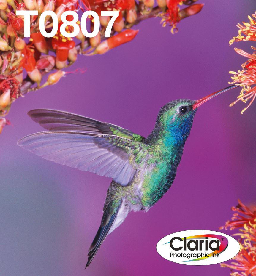 MULTIPACK 6 COLORI T0807 CLARIA PHOTOGRAPHIC INK IN CONFEZIONE EASY MAIL PACKAGING