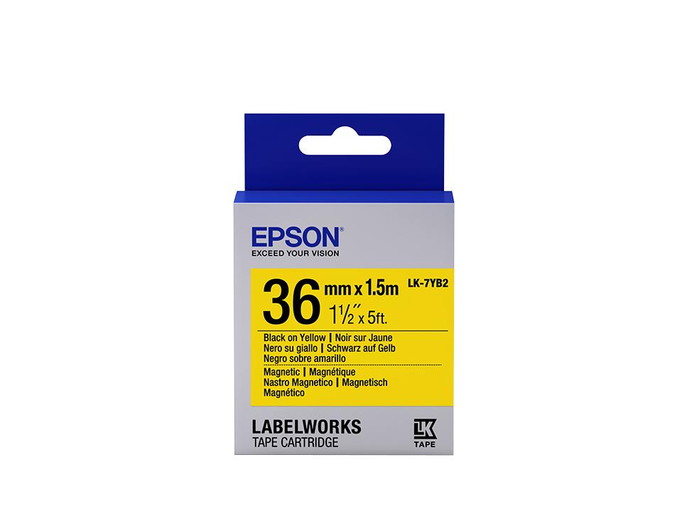 Epson Nastro magnetico per etichettatrici LK-7YB2 nero/giallo 36 mm (15 m)