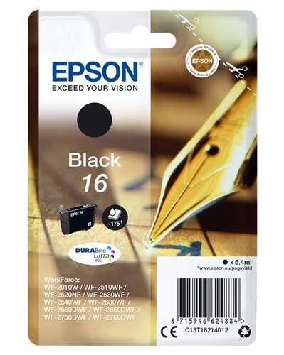 INK EPSON C13T16214012 Nero Penna/Cruciverba DURABrite Ultra WF-2010 2510 2520 2530 2540 2630 2650D 2660 2760 2750