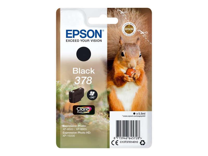 Epson Squirrel Singlepack Black 378 Claria Photo HD Ink