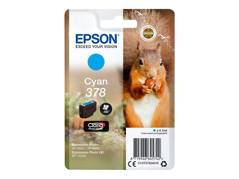 Epson Squirrel Singlepack Cyan 378 Claria Photo HD Ink