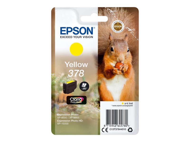 Epson Squirrel Singlepack Yellow 378 Claria Photo HD Ink