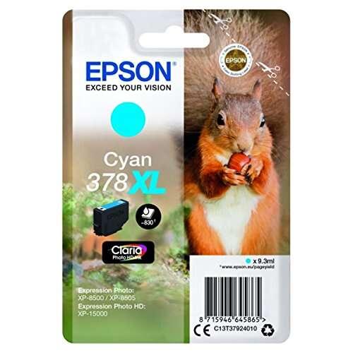 Epson Squirrel Singlepack Cyan 378XL Claria Photo HD Ink