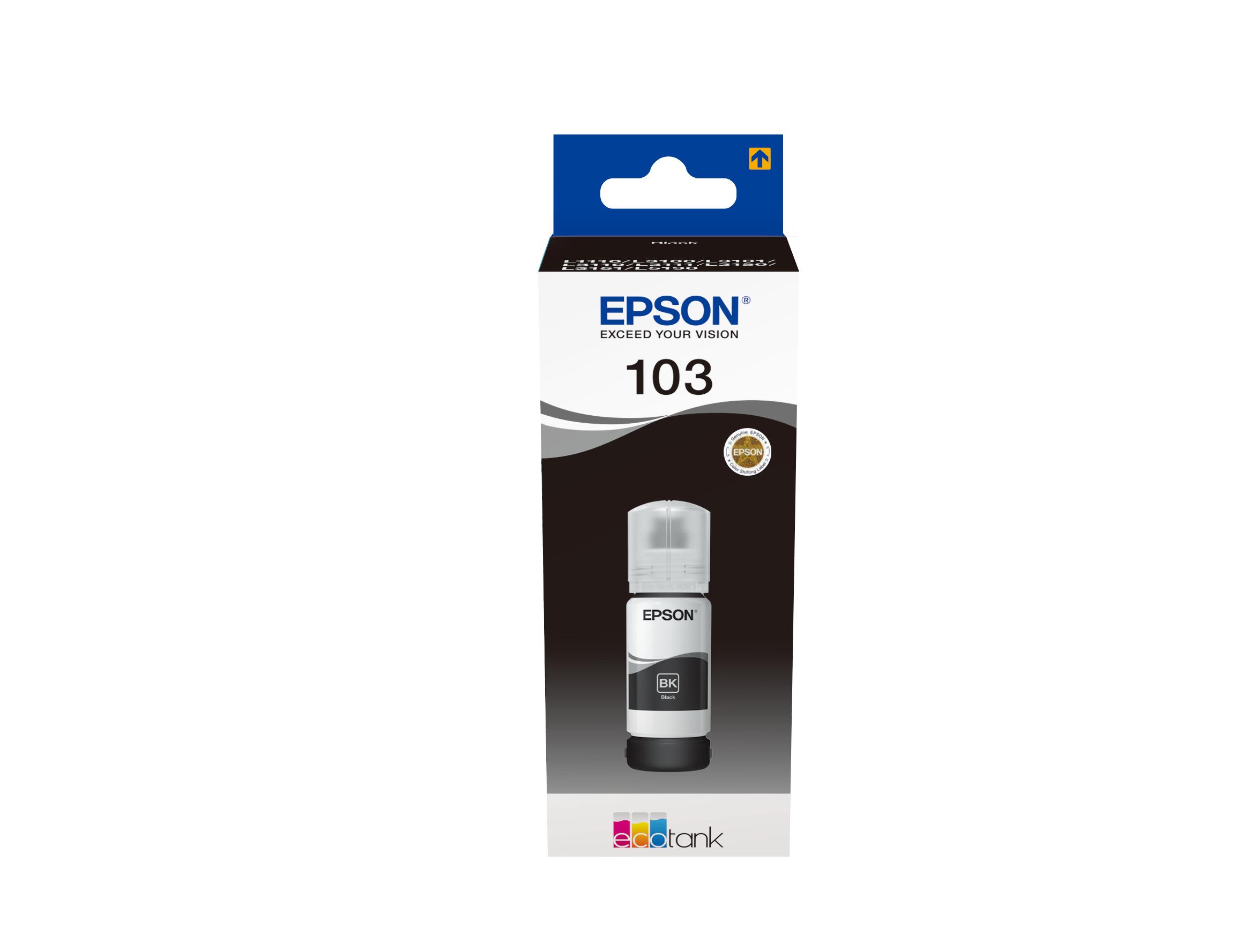 Epson 103 cartuccia d'inchiostro 1 pz Originale Nero (Epson Ink Cartridges, 103, 101 4 colour ink bottles, Ink Bottle, 1 x 70.0