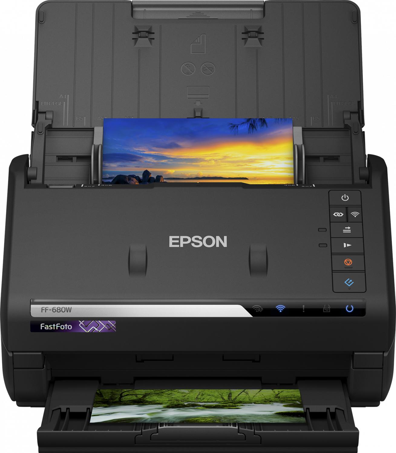 Epson FF-680W Scanner a foglio 600 x 600 DPI A4 Nero (Epson FastFoto FF-680W - Document scanner - Contact Image Sensor CIS - Du