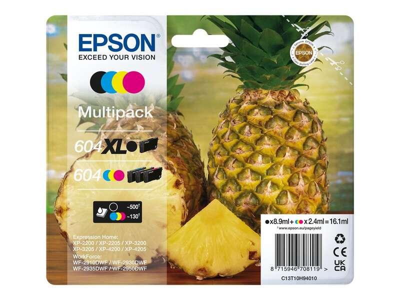 Epson 604XL cartuccia d'inchiostro 4 pz Originale Resa elevata XL Nero Ciano Magenta Giallo (Epson Pineapple 604 XL Black & Sta
