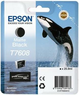 Epson C13T76084N10 cartuccia d'inchiostro 1 pz Originale Nero opaco (Epson Killer Whale Matte Black Standard Capacity Ink Cartr